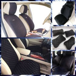 Модельные автонакидки на передние сиденья (велюровый комплект) PREMIUM без боковой части + ПОДУШКА В